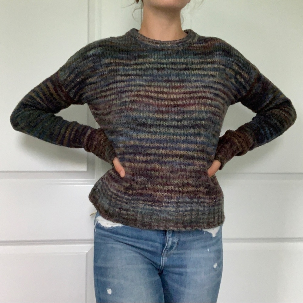 Mossimo extra small knit sweater (cool brown/blue)